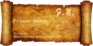 Friesz Mózes névjegykártya